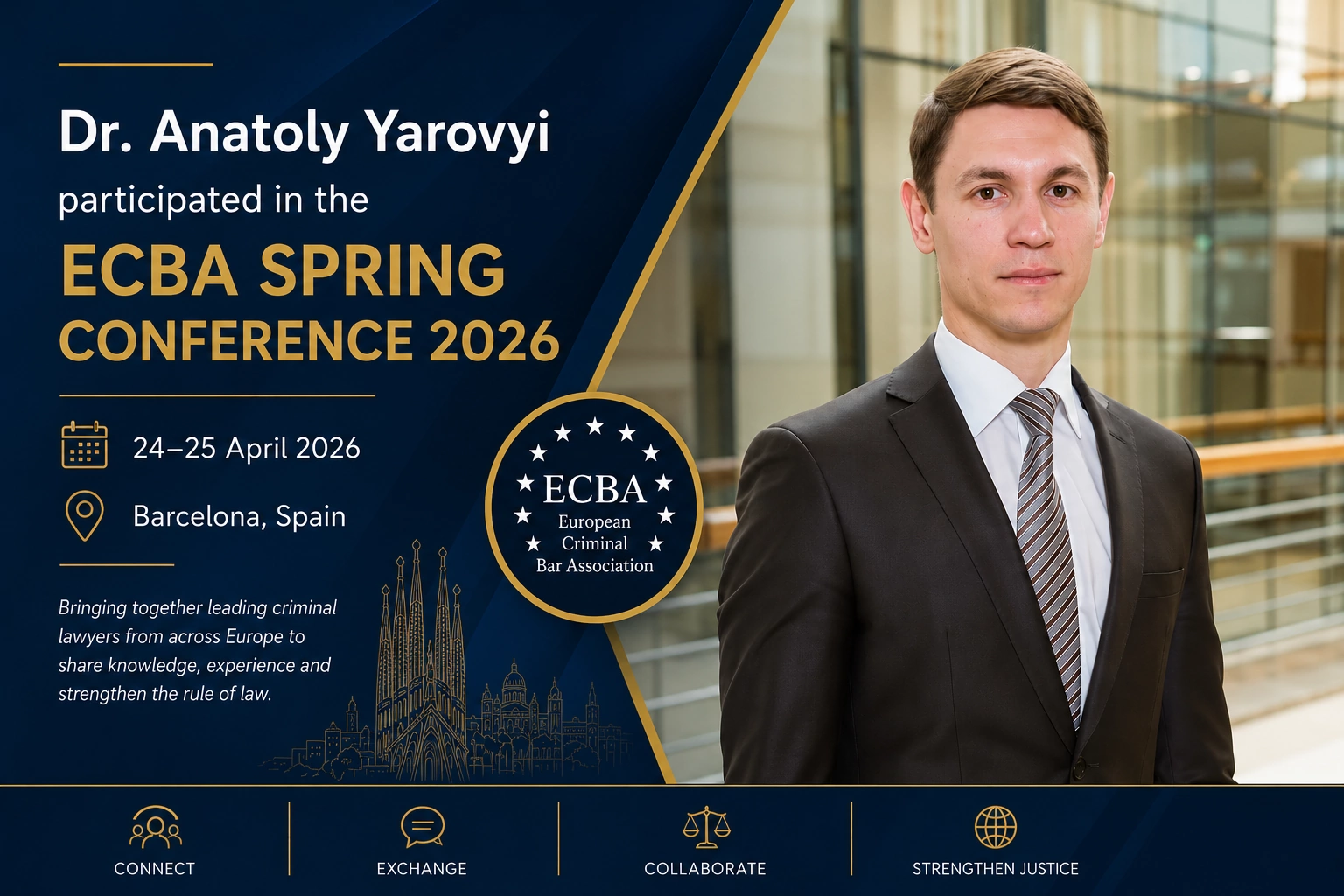 Senior Partner Dr Anatoly Yarovyi Attends ECBA Spring Conference 2026